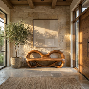 Sculptural Entrance Bench For Luxury Entryway Decor