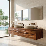 Modern Floating Bathroom Vanity With Wave Texture For Bathroom