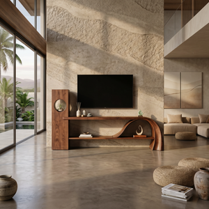 Minimalist Organic TV Stand For Apartment Interior Design