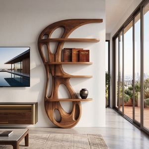 Modern Organic Bookshelf For Living Room Interior Decor