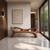 Organic Curved Hallway Bench For Contemporary Hallway Seating