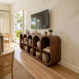 Minimalist Sculptural TV Stand For Media Room Interior