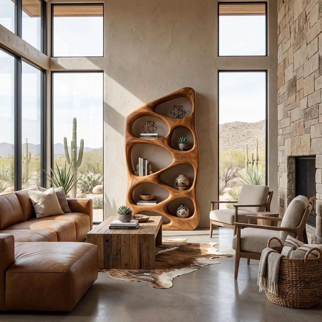 Modern Statement Sculptural Bookshelf For Living Room Style