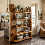 Handcrafted Wooden Bookshelf For Living Room Interior