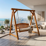 Modern Wooden Porch Swing Penthouse Living Space