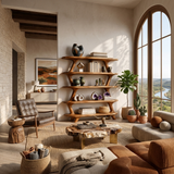 Modern Wooden Bookshelf With Storage Function For Living Room