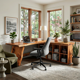 Minimalist Wooden Desk With Storage For Home Workspace
