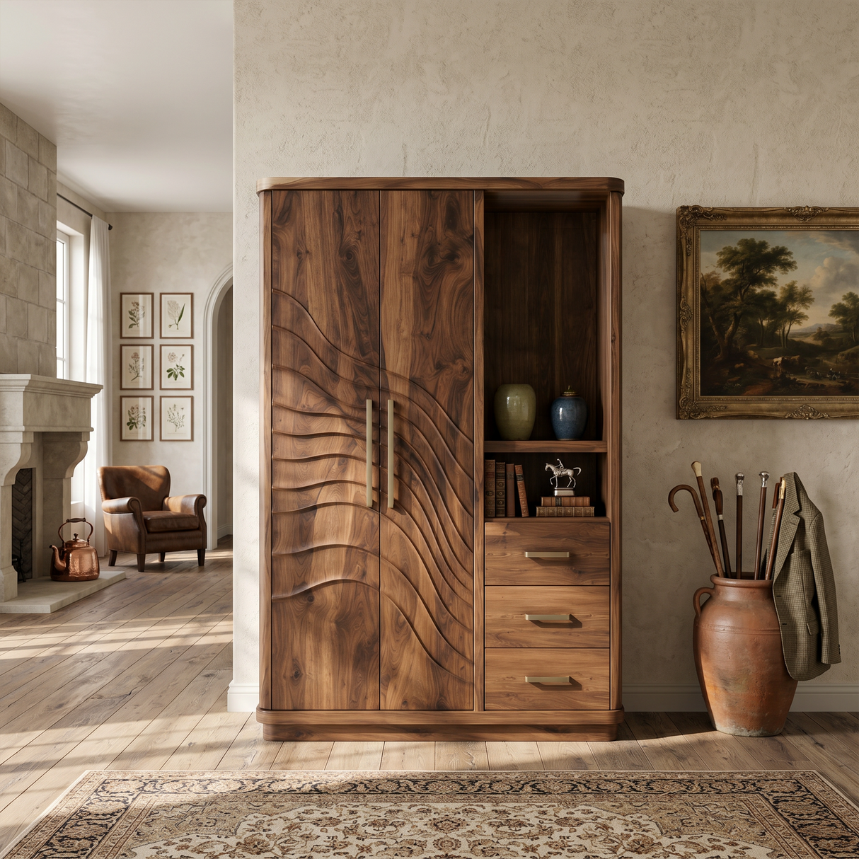 Modern Artistic Form Armoire For Open Lounge Bedroom