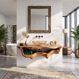 Mid Century Live Edge Floating Vanity Best Bathroom Decor