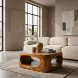 Artistic Carved Coffee Table For Living Room