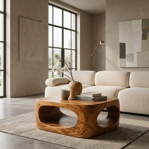 Artistic Carved Coffee Table For Living Room
