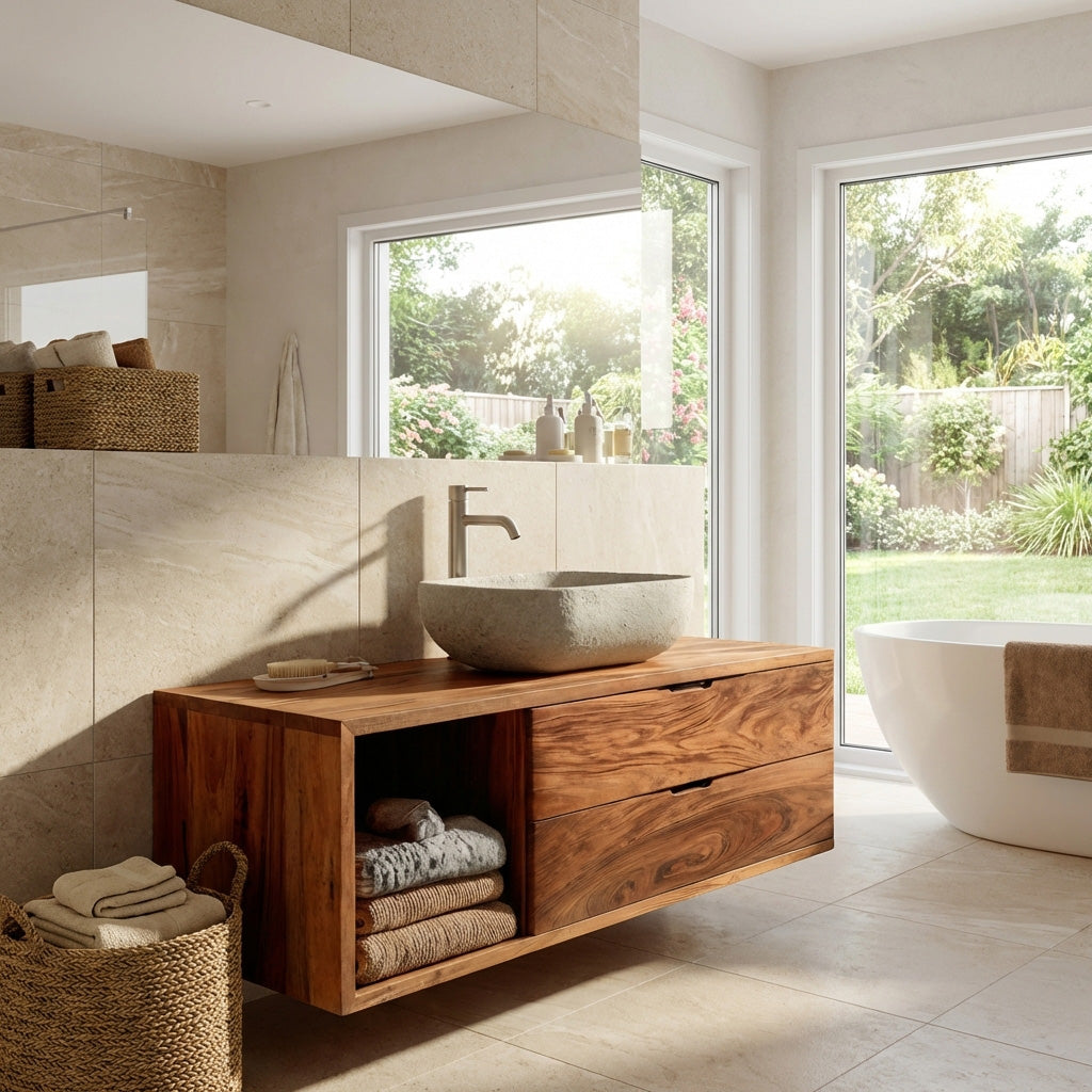Contemporary Wooden Bathroom Vanity For Bathroom