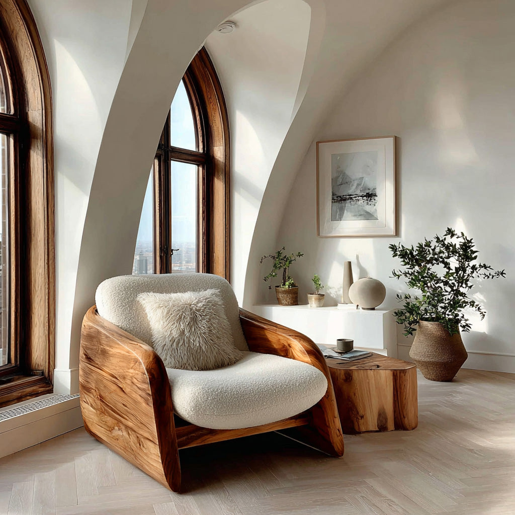 Modern Natural Wood Chair For Relaxing Living Space