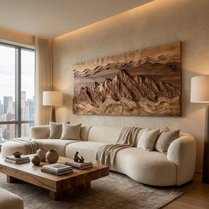 Organic Wood Wall Art Landscape Decor For Living Room