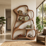 Organic Reading Corner Bookcase For Contemporary Interior
