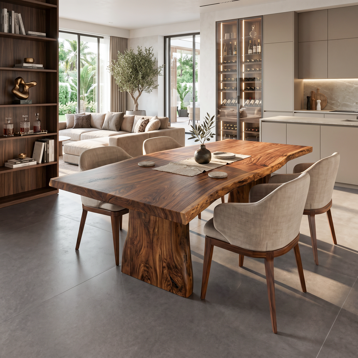 Handcrafted Live Edge Dining Table For Modern Kitchen