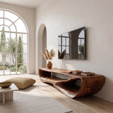 Minimal Curved  TV Console For Living Room