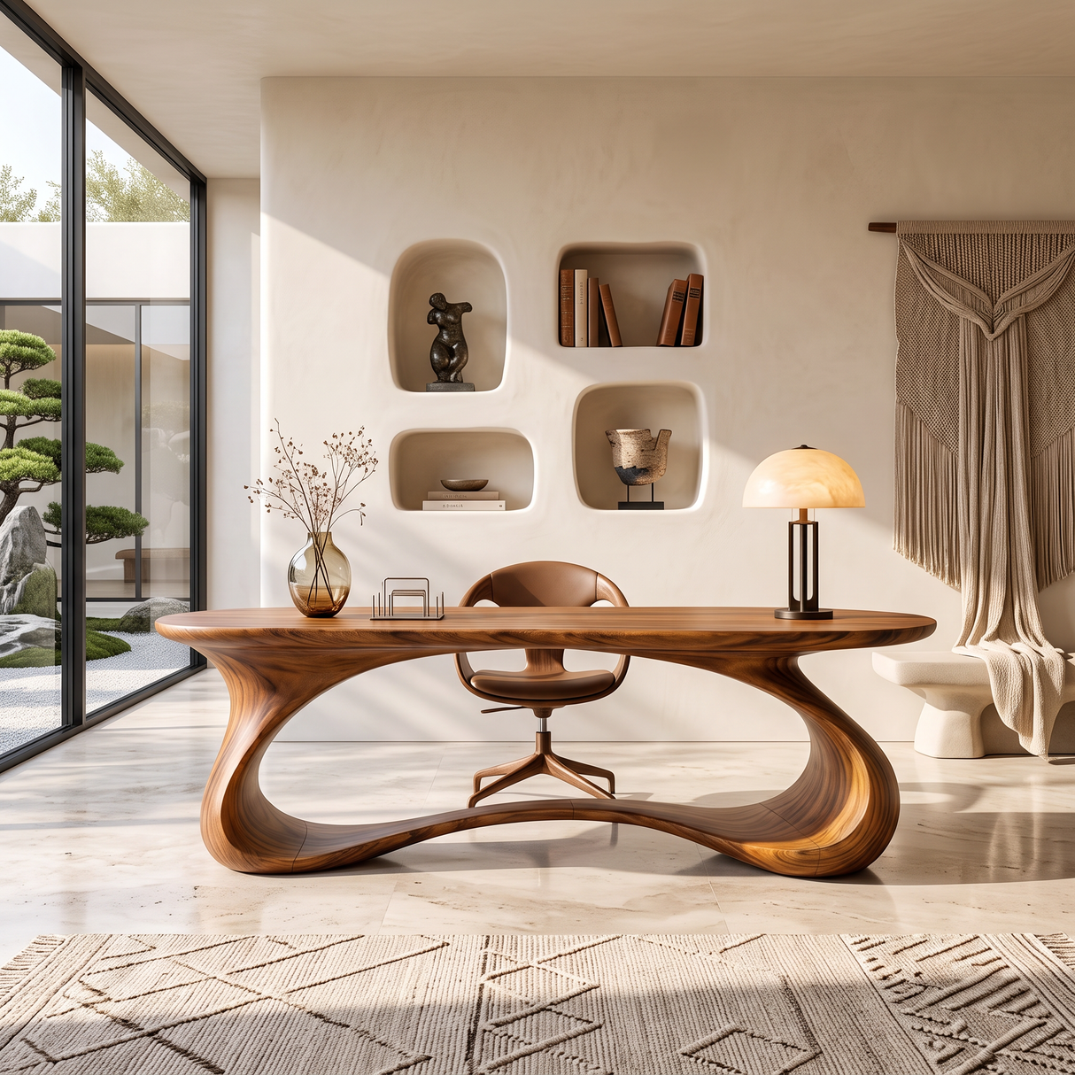 Rustic Sculptural Work Desk Living Room Studio