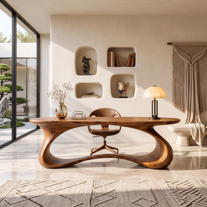 Rustic Sculptural Work Desk Living Room Studio