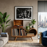 Organic Wooden Record Player Stand For Music Room