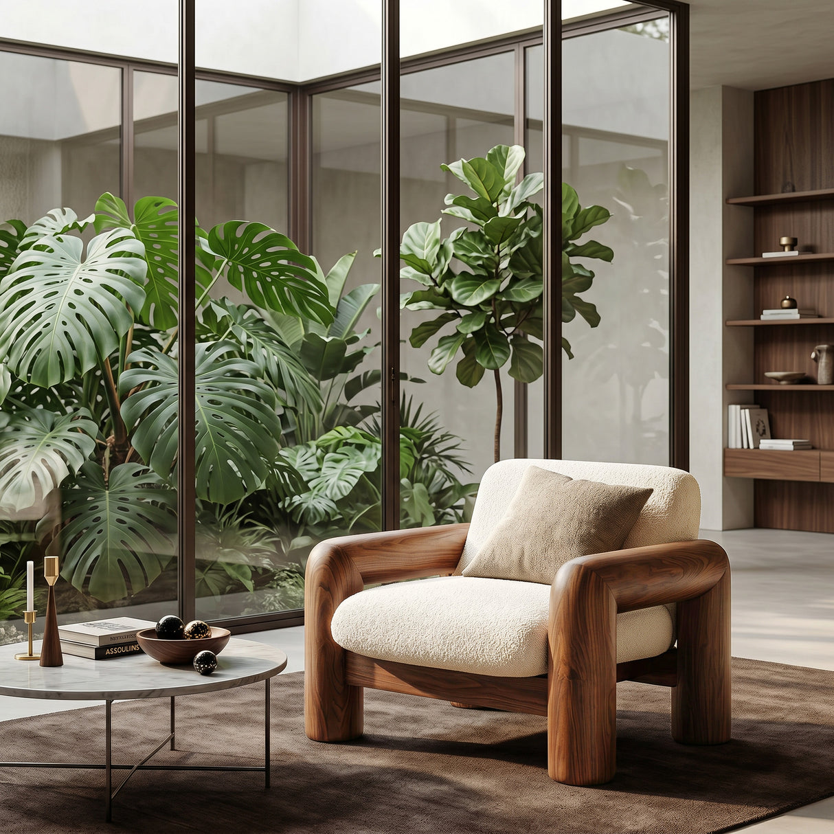 Modern Chunky Frame Armchair For Cozy Living Room