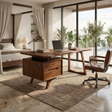 Contemporary Dual Pedestal Executive Desk Luxury Office