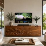 Contemporary TV Stand With Crashing Ocean Waves For Living Room