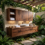 Floating Wooden Vanity Cabinet With Storage Master Bathroom