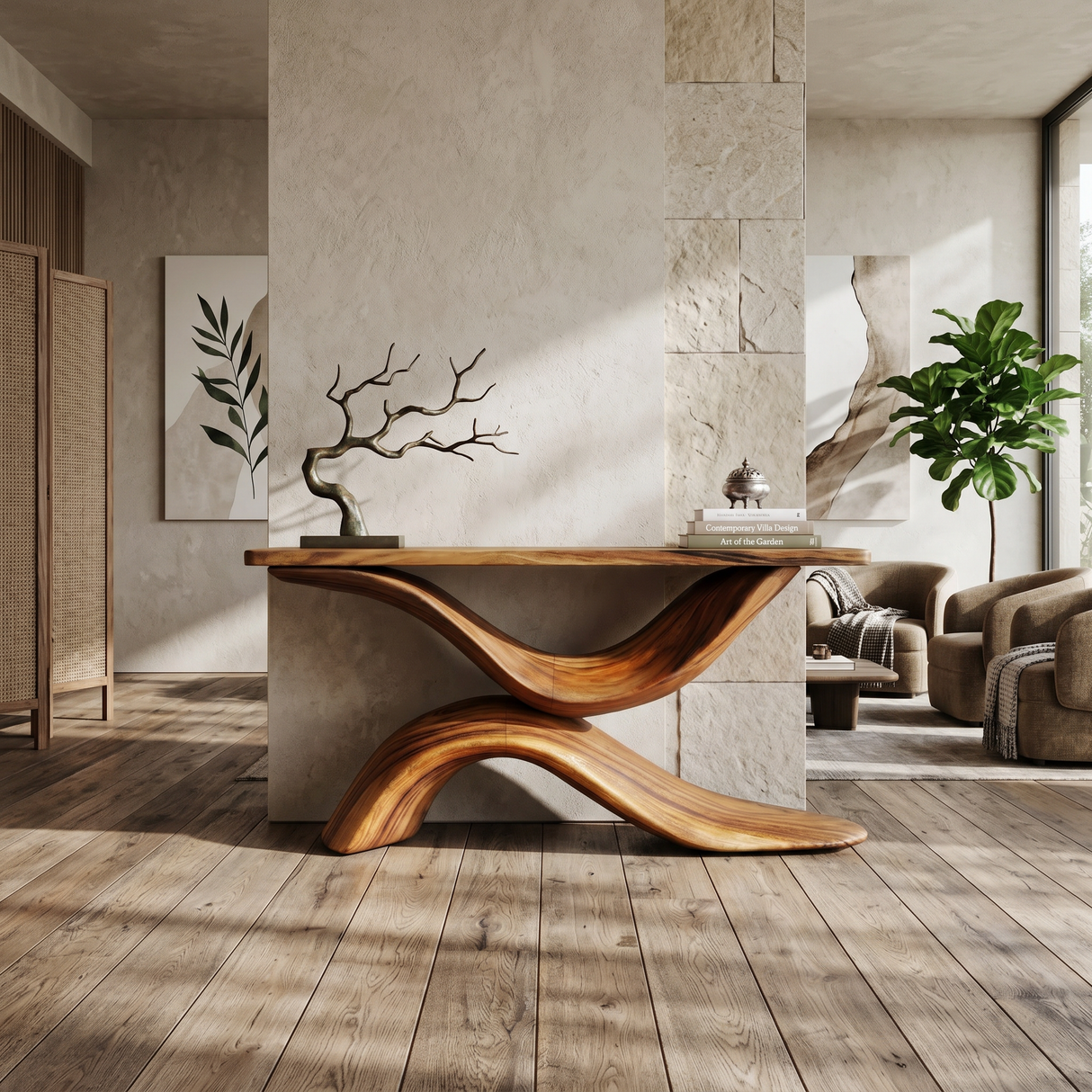 Handcrafted Live Edge Console Table Furniture Decor