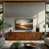 Abstract Carved Wave TV Stand For Designer Interior