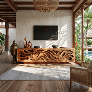 Mediterranean Coastal TV Stand For Santorini Style Bedroom
