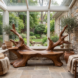 Mid Century Live Edge Bench For Elegant Living Room Accents