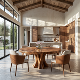 Modern Round Dining Table Organic Cluster Pedestal For Contemporary Kitchen