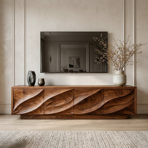 Modern Organic Wood TV Cabinet For Living Room
