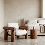 Organic Barrel Frame Armchair For Living Room