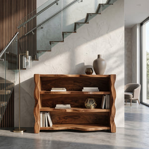 Organic Wavy Console Table With Three Tiers For Interior
