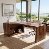 Modern Live Edge L Shaped Desk For Home Office
