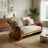 Contemporary Natural Wood Sofa For Modern Minimalist Home