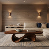 Modern Coffee Table With Organic Curved Base For Living Room