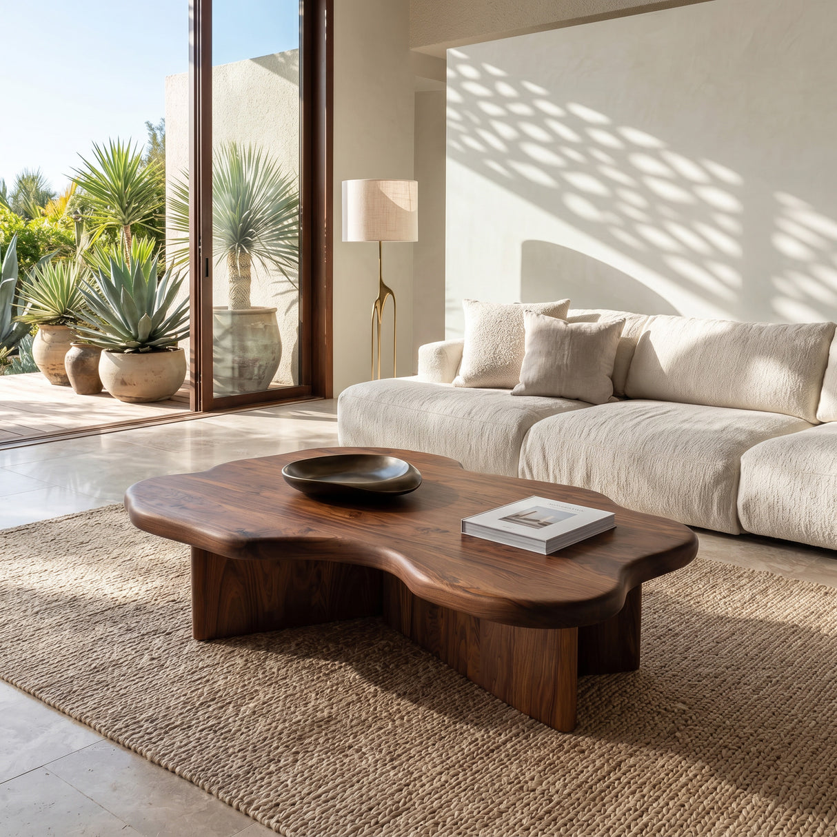 Organic Coffee Table With Cloud Shaped Tabletop For Home Decor