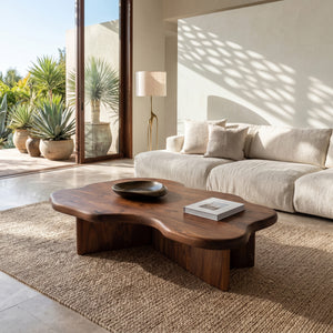 Organic Coffee Table With Cloud Shaped Tabletop For Home Decor