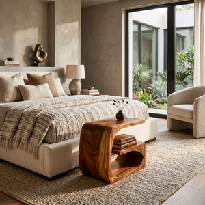 Handcrafted Wood Side Table For Home Accent Furniture
