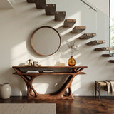 Contemporary Console Table With Sculptural Form For Entryway