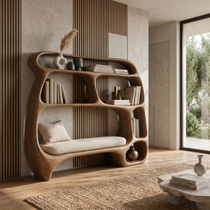 Contemporary Organic Bookshelf For Modern Living Room