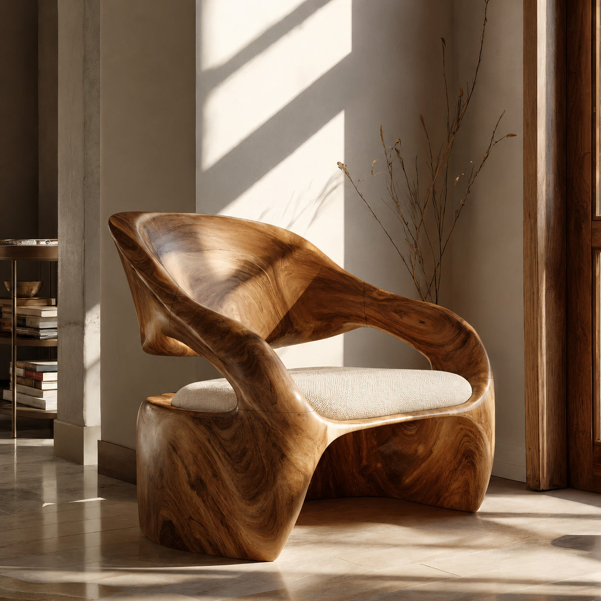 Organic Sculptural Lounge Chair For Living Or Bedroom