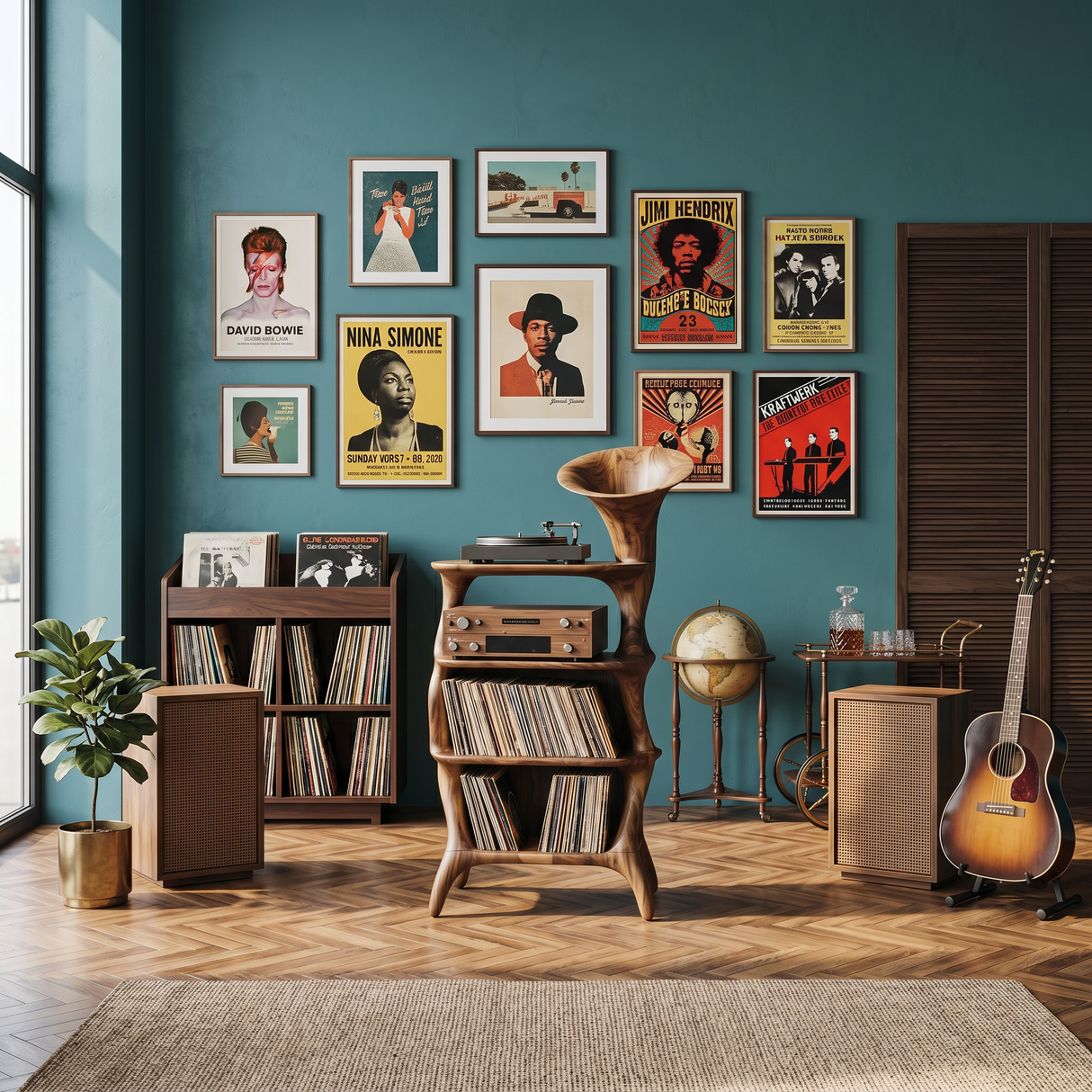 Mid Century Vinyl Cabinet For Livingroom Display