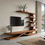 Contemporary TV Stand With Side Shelving For Living Room