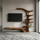 Modern Sculptural TV Stand With Branch Shelves For Living Room