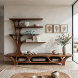 Modern TV Cabinet With Open Storage Compartment For Home Decor