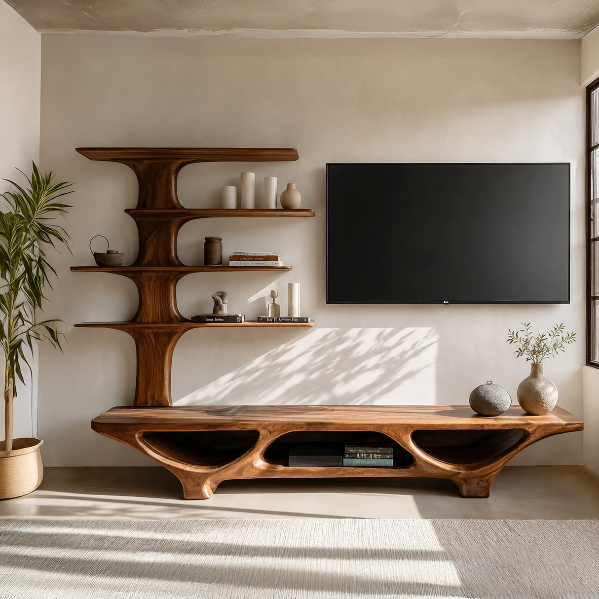 Organic Modern Tree Shape TV Stand For Living Room